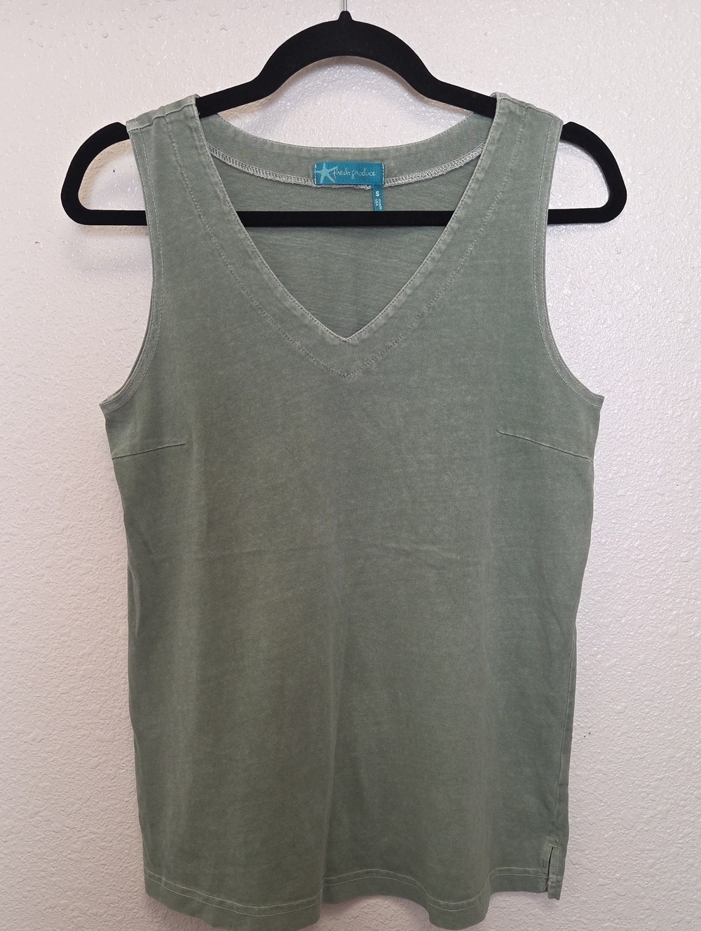 fresh produce Sage Green V-Neck Sleeveless Tank